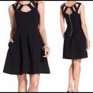 Betsey Johnson Black Cut Out Flair Dress